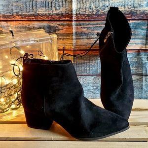 A New Day black suede booties